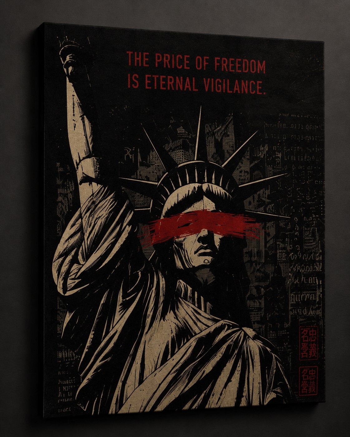 تابلو مجسمه آزادی | Statue of Liberty تابلو دکوراتیو مجسمه آزادی با طراحی دارک و گرافیکی